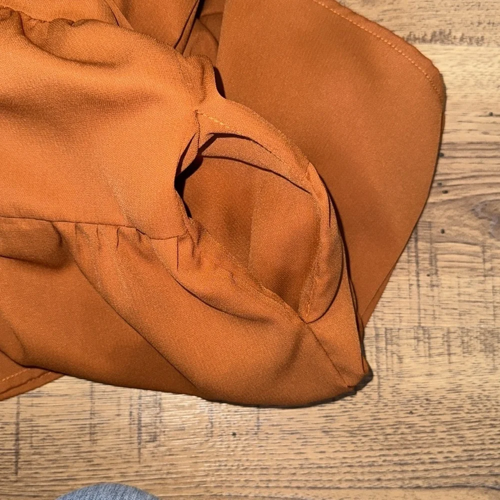 TCEC Brown and Orange Tiered Ruffled Sundress